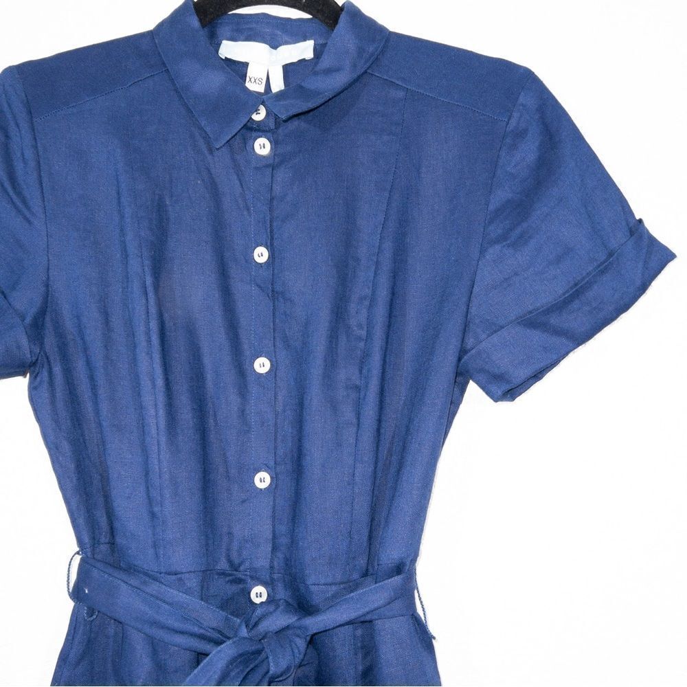 Hill House Navy Button-Front Midi Dress - Picture 3 of 10